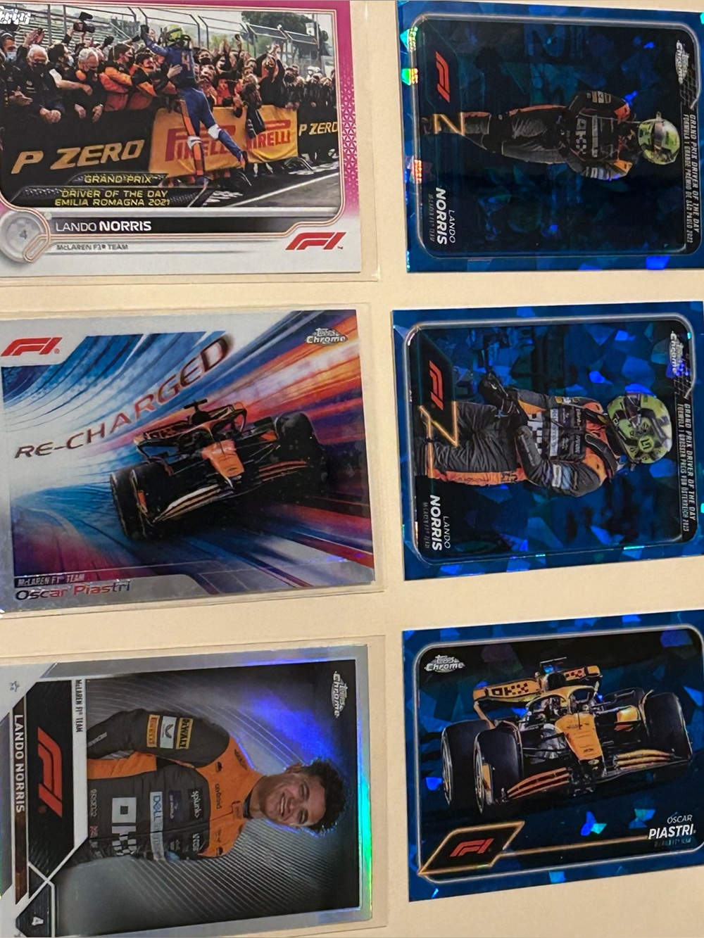 Topps F1 Trading Cards - Lando Norris Oscar Piastri